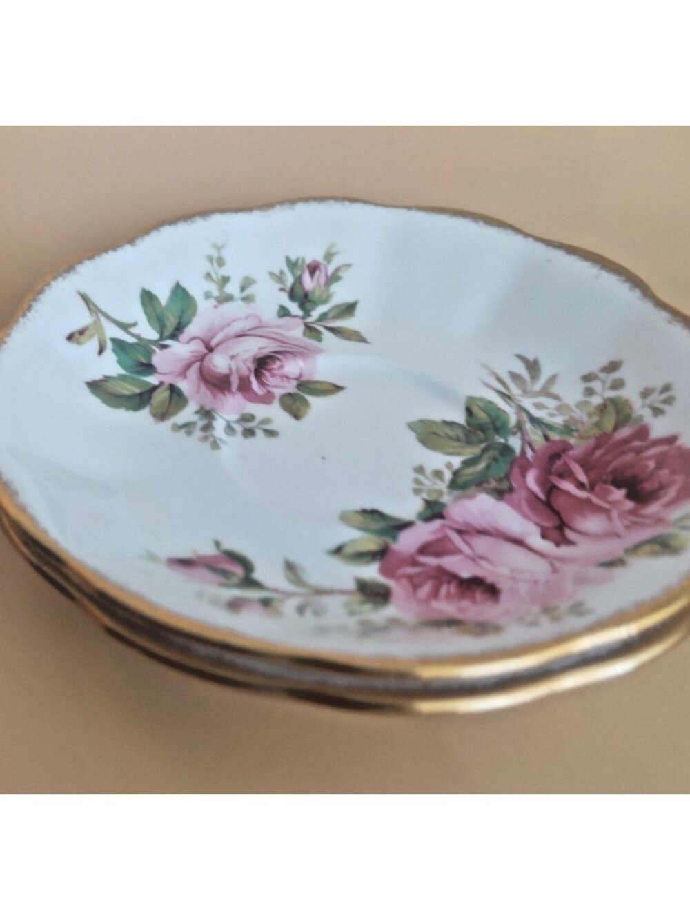 Vintage Royal Albert American Beauty Pattern Saucers only set of 2